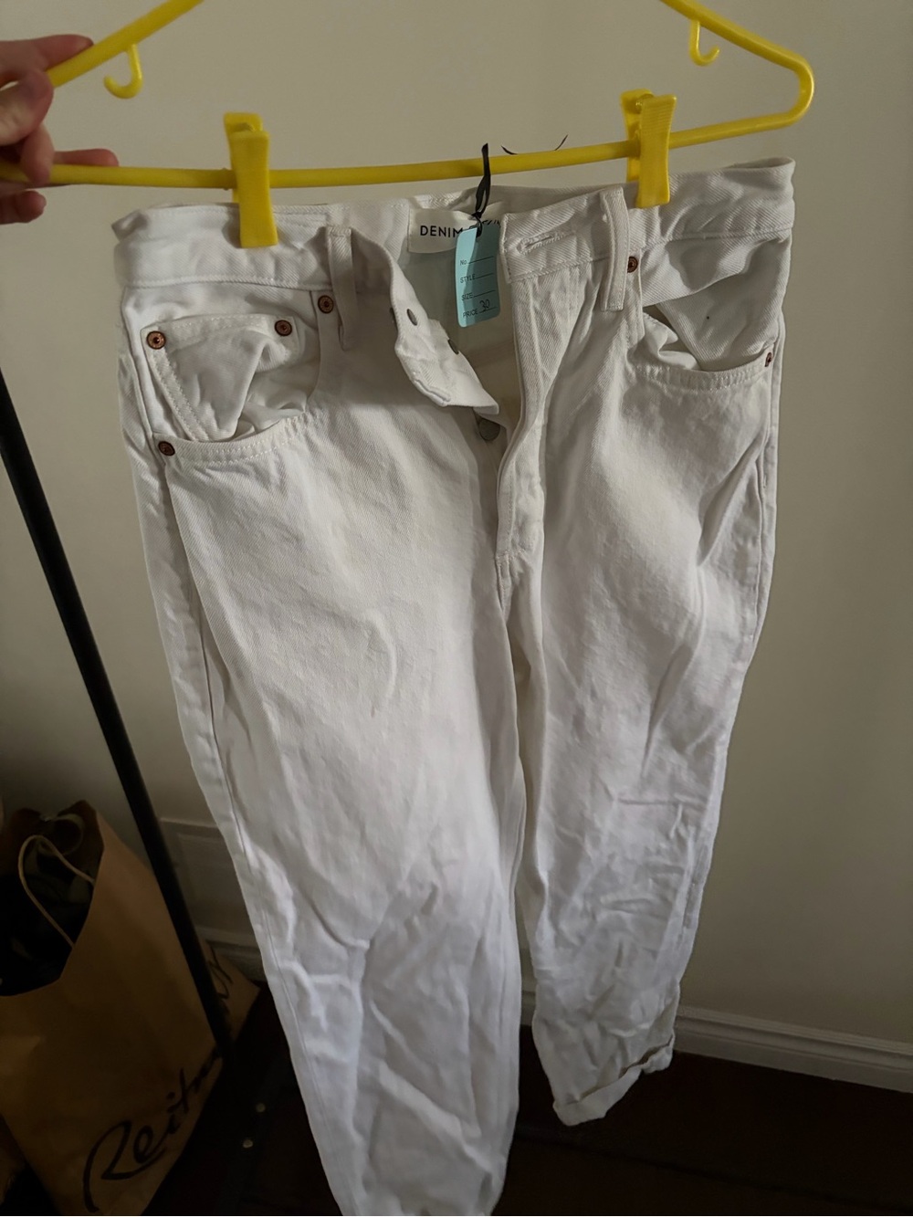 Denim Forum White High-Rise Jeans